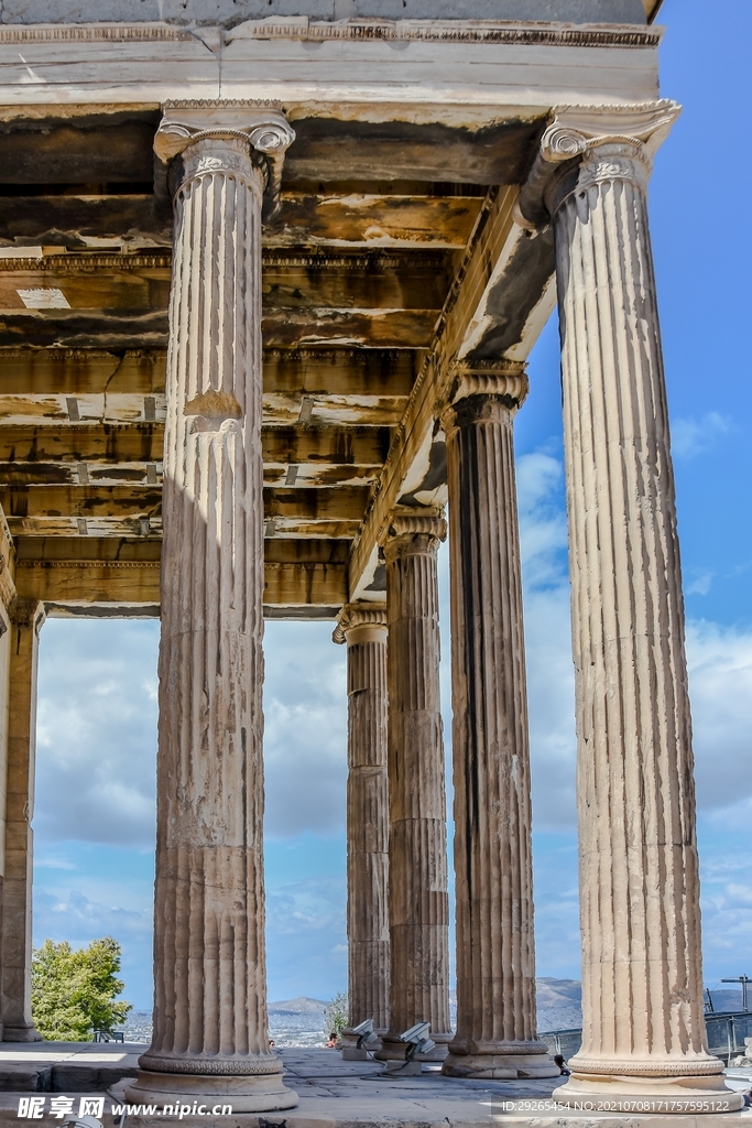 希腊神庙 雅典卫城 废墟遗址 