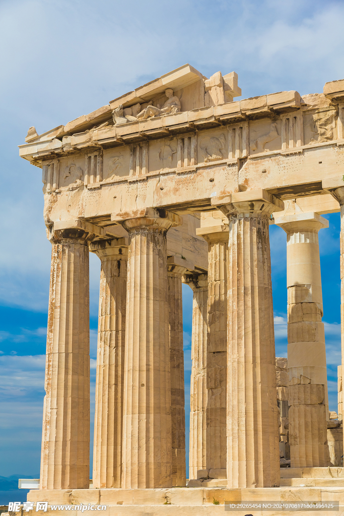 希腊神庙 雅典卫城 废墟遗址 