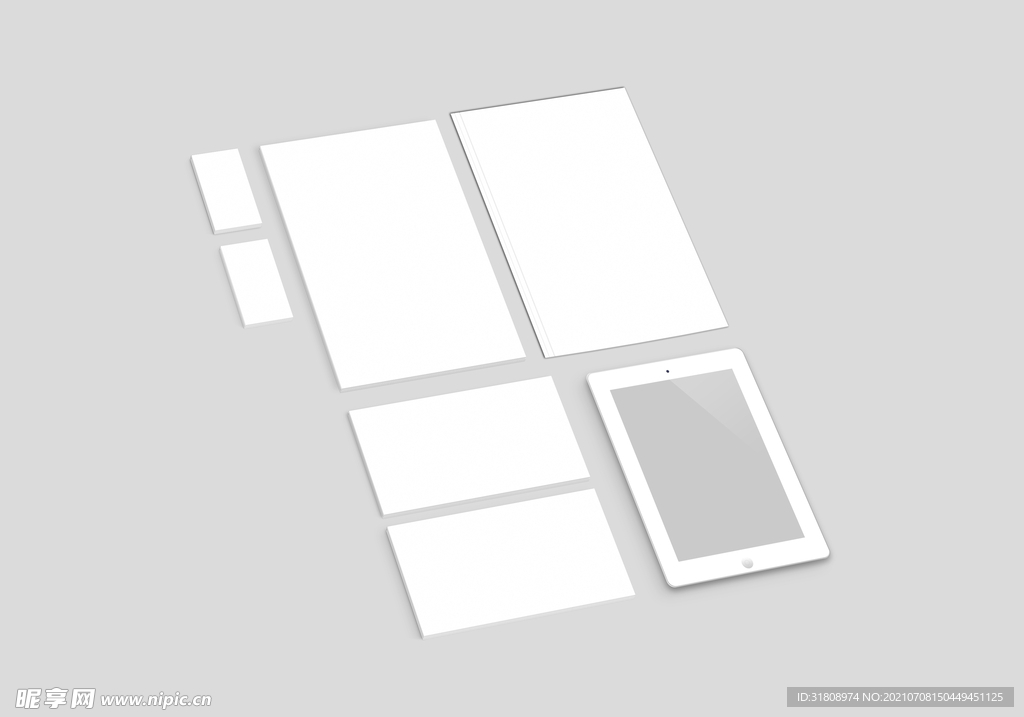 简约单页平板名片样机展示模板