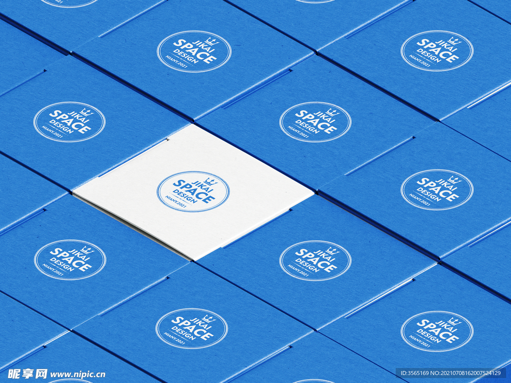 立方体盒子阵列摆放贴图样机