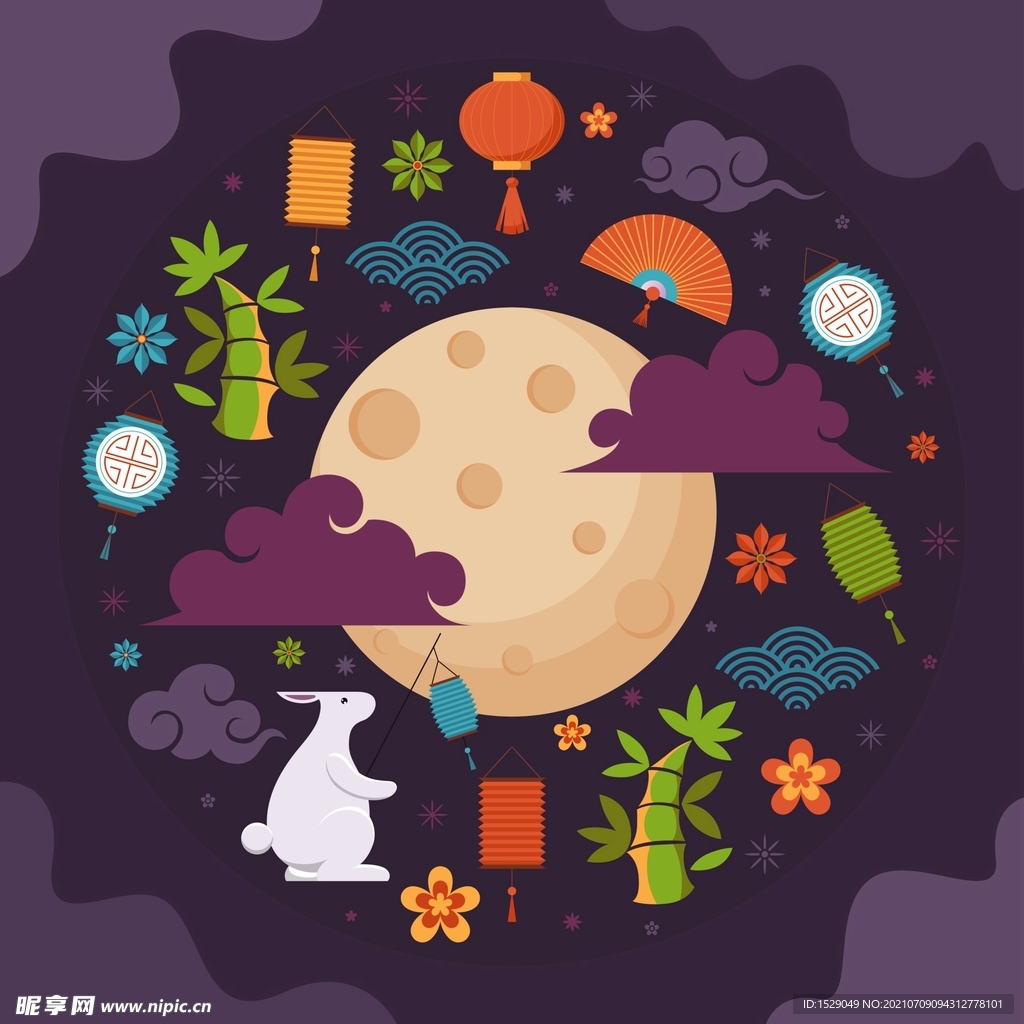 卡通中秋节 