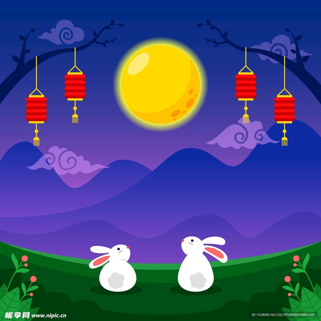 卡通中秋节  