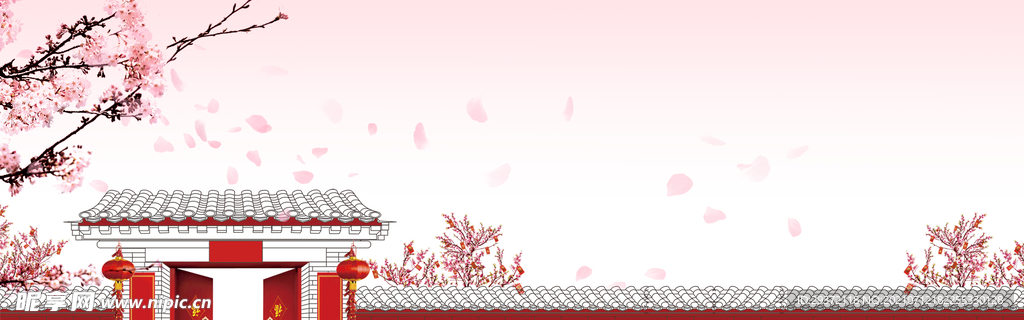 中国风水墨banner海报背景