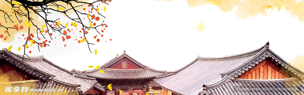 中国风水墨banner海报背景