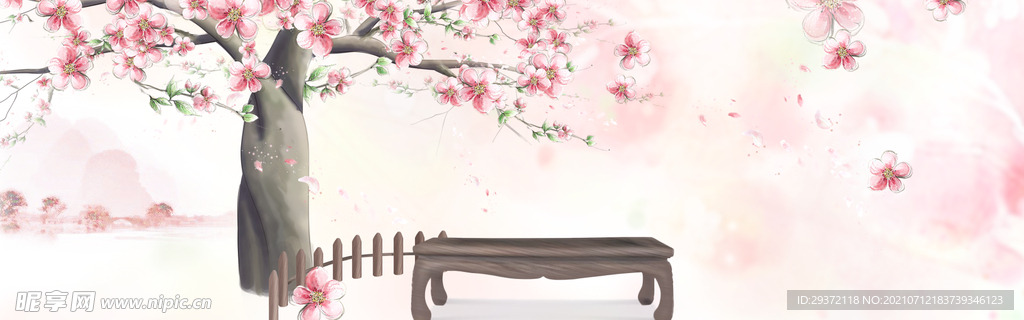 中国风水墨banner海报背景