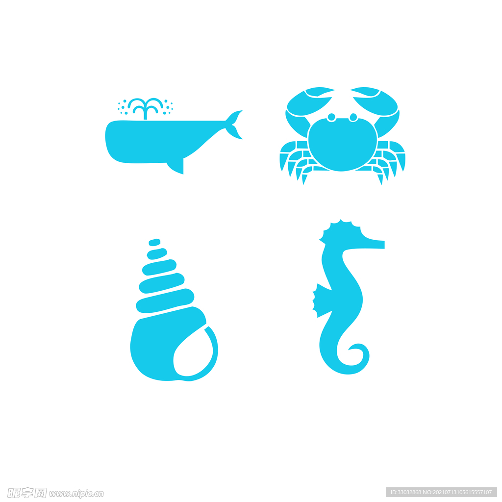 海洋生物 螃蟹 鲸鱼 海螺