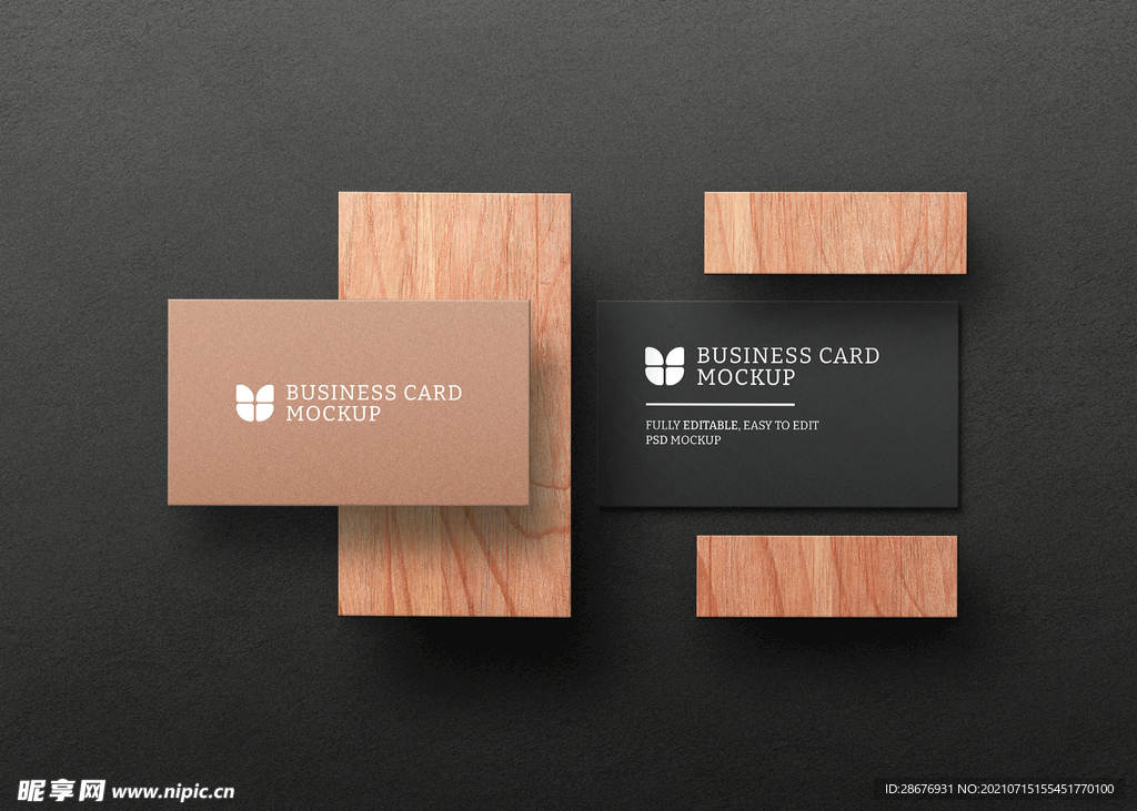 名片样机卡片正反面展示