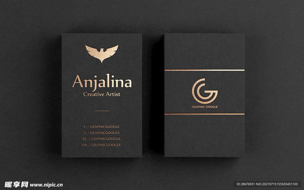 名片样机卡片正反面展示