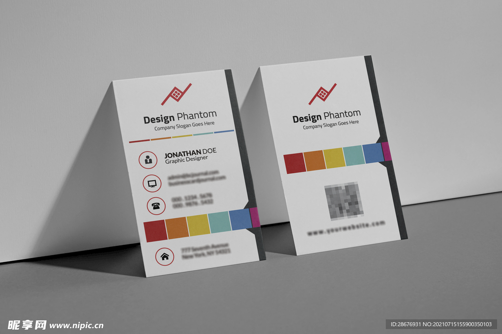 名片样机卡片正反面展示