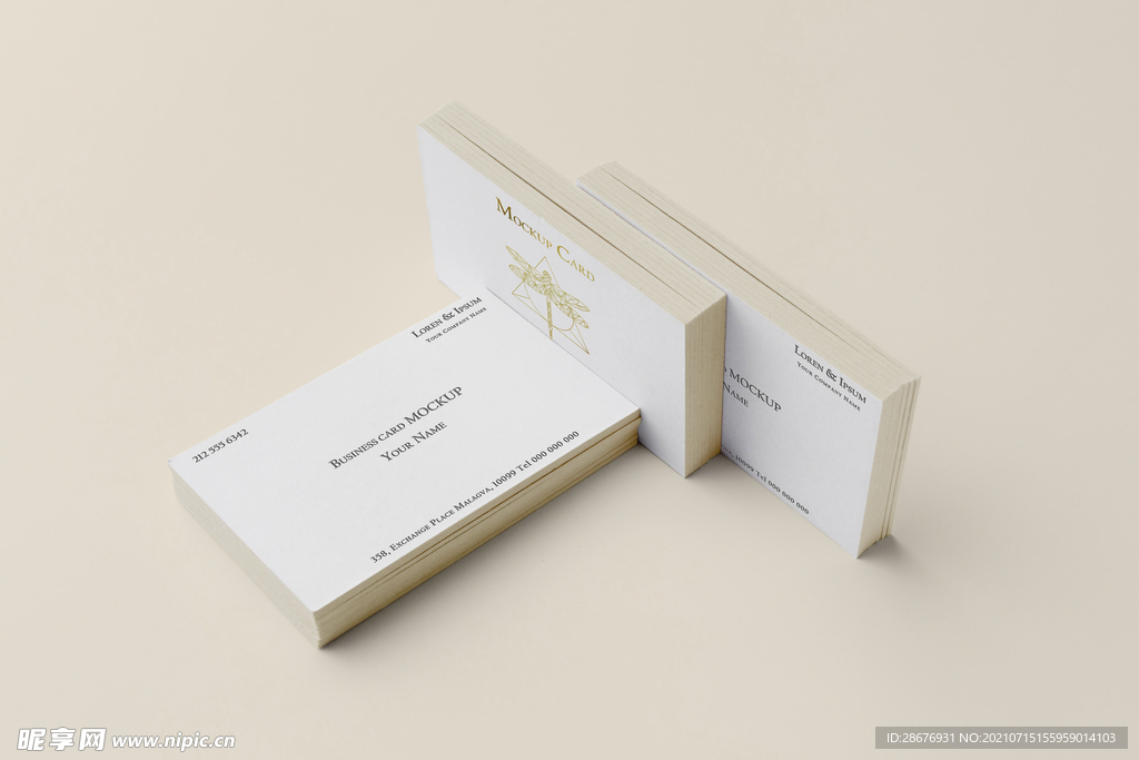 名片样机卡片正反面展示