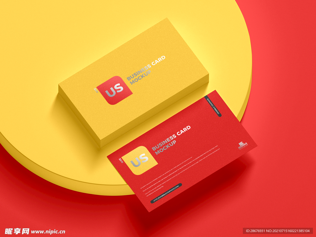 名片样机卡片正反面展示