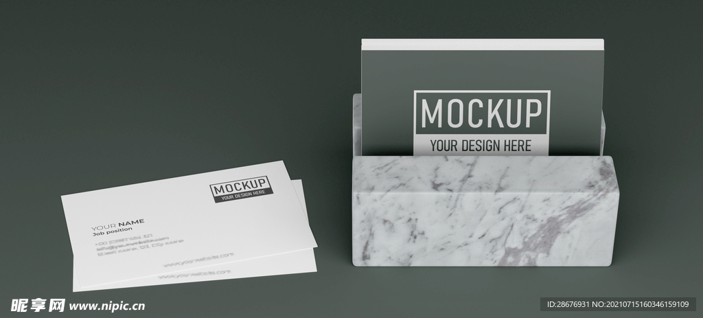 名片样机卡片正反面展示