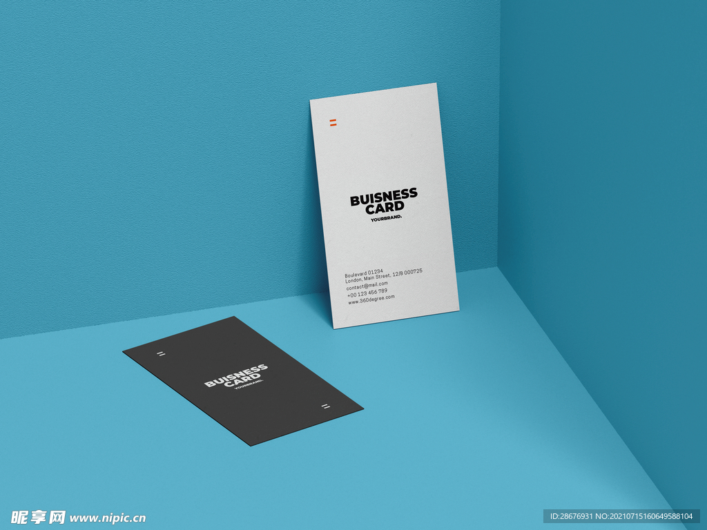 名片样机卡片正反面展示