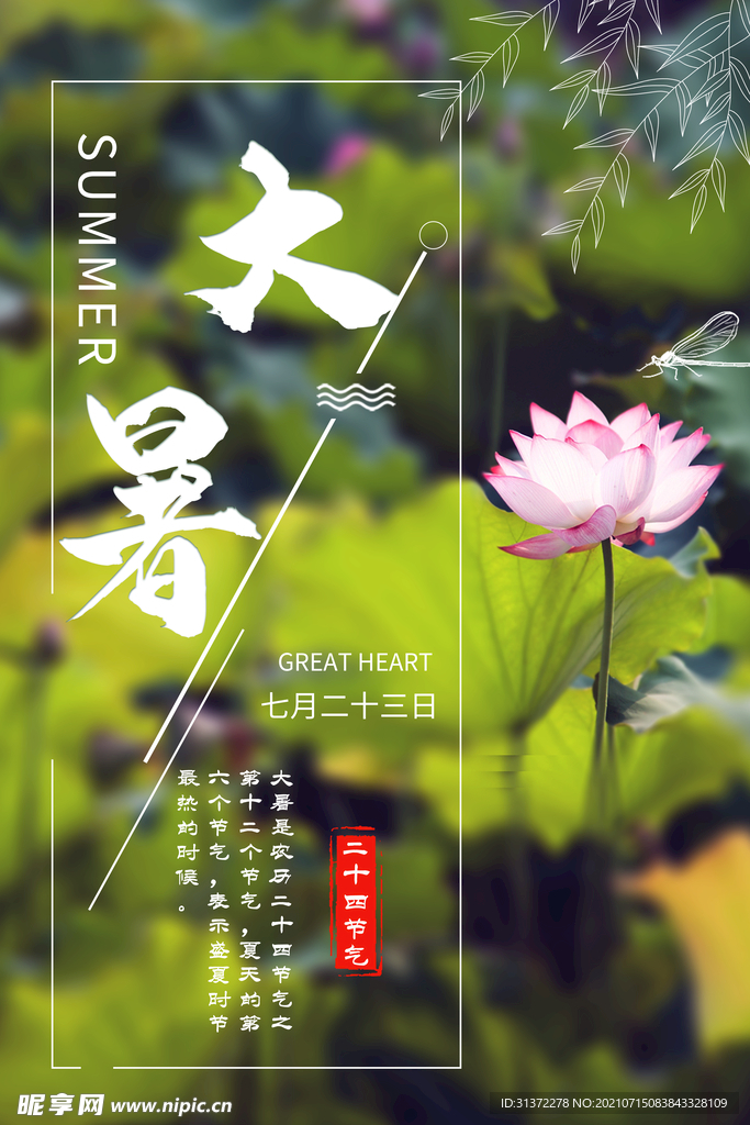 24节气之大暑海报设计图片