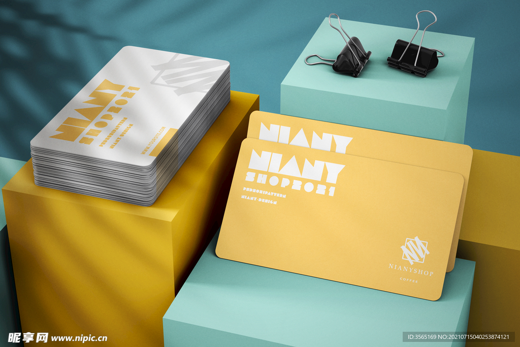 圆角名片展示样机模板