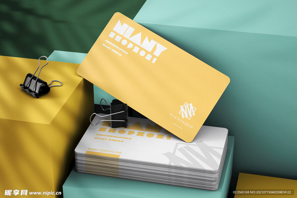 圆角名片展示样机模板