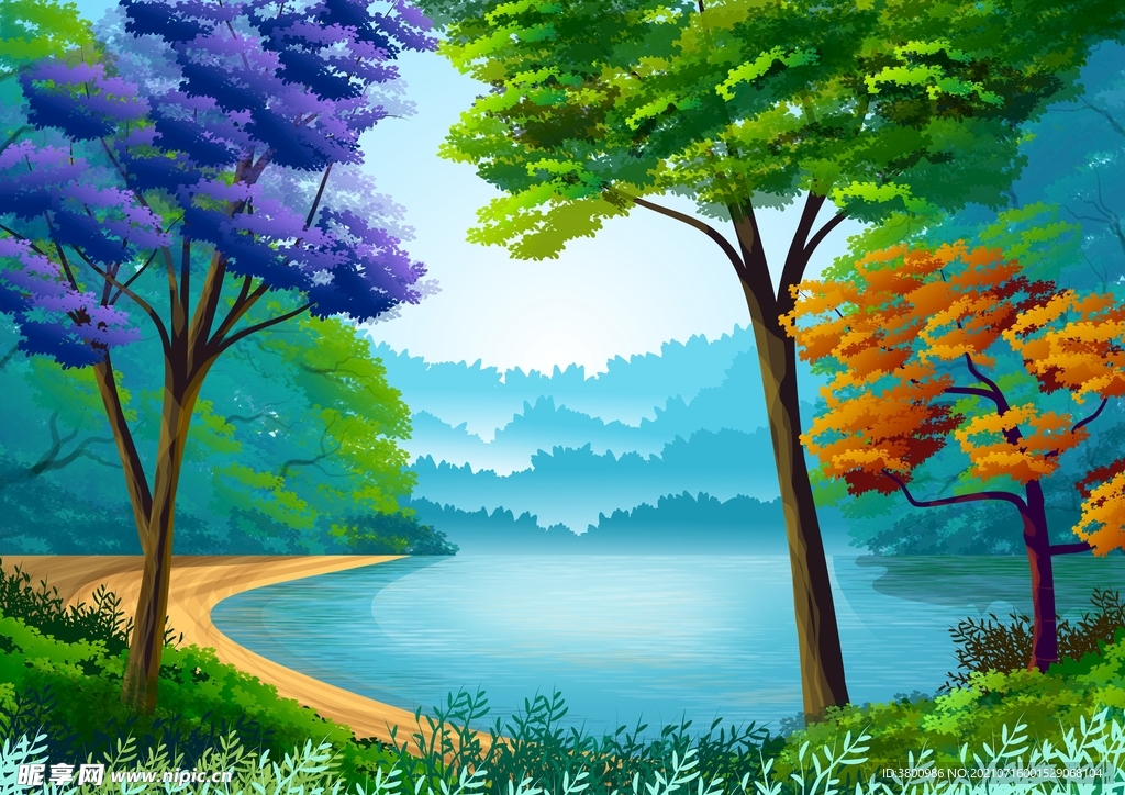 风景插画 