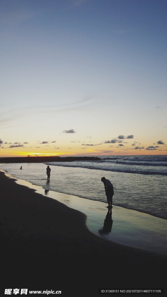 海边游玩的游客
