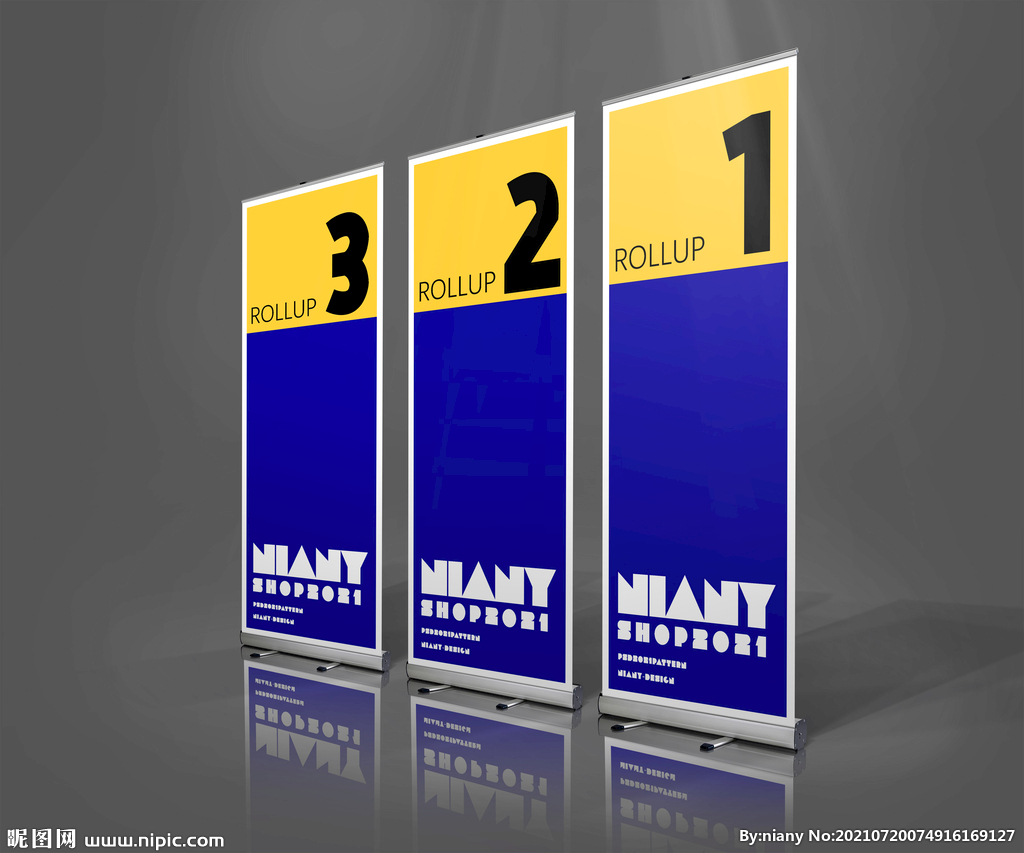 易拉宝样机PSD贴图样机