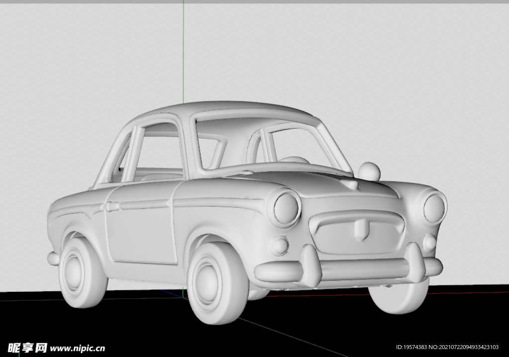 C4D模型玩具小汽车老爷车卡通
