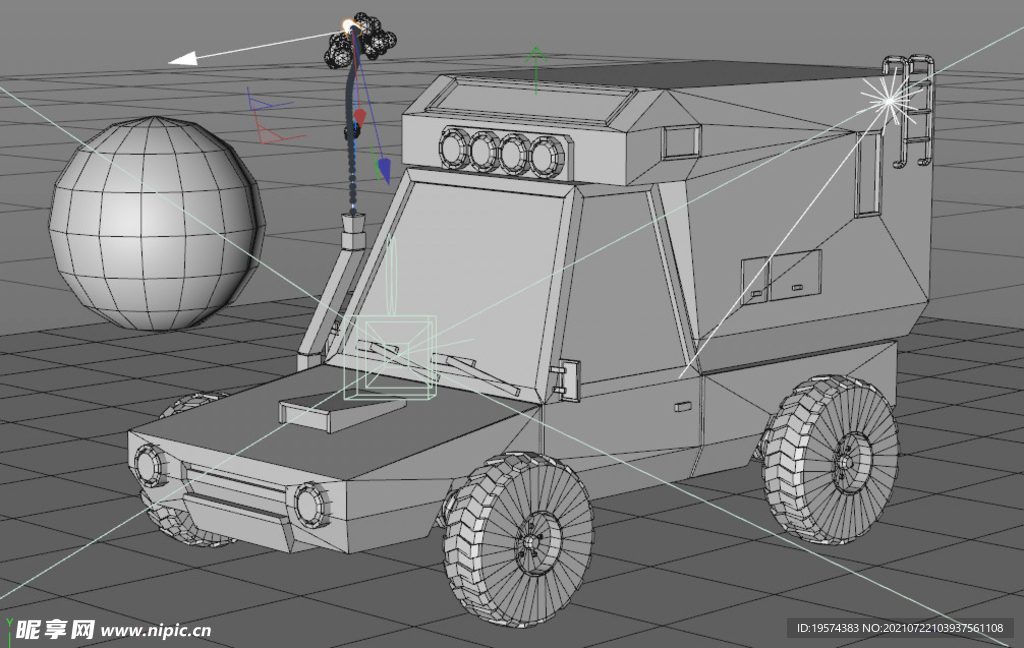 C4D模型吉普车汽车工具车