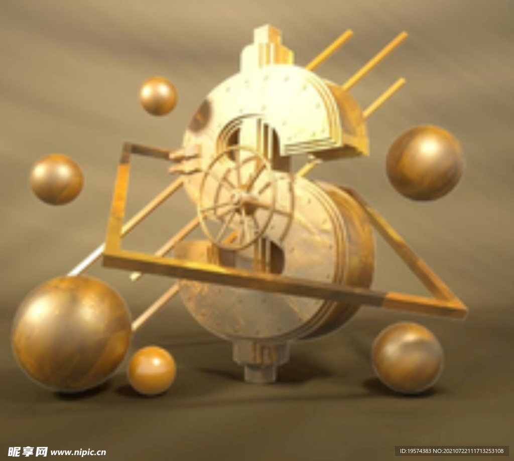 C4D模型金币符号金钱