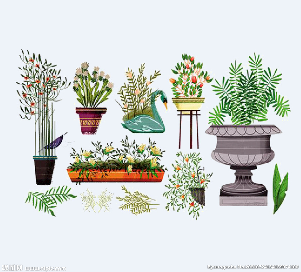 png格式植物花卉手绘素材