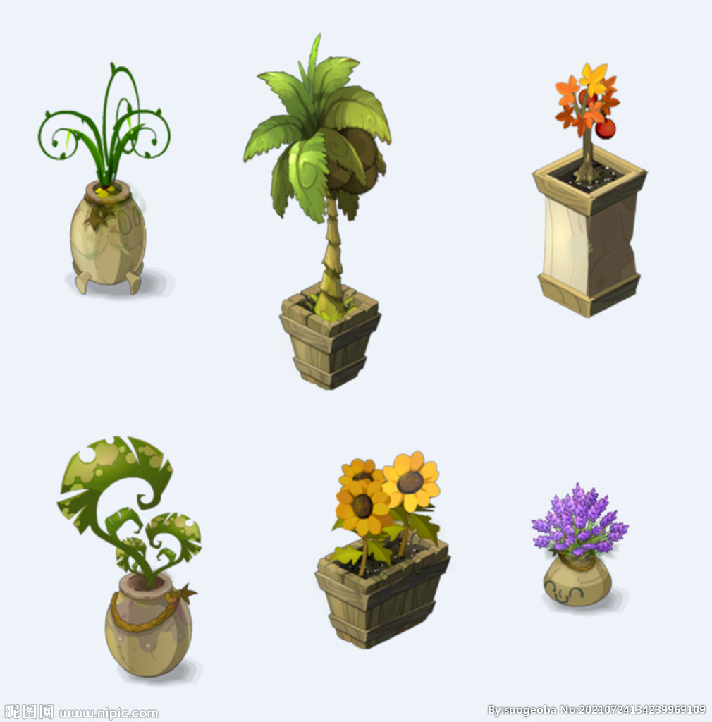 png格式植物花卉手绘素材