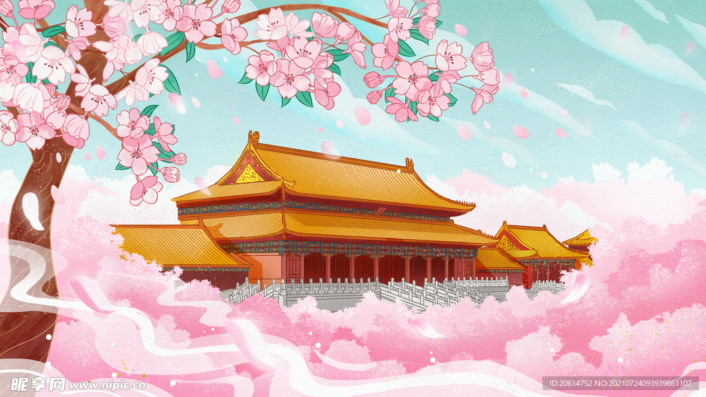 盛开的美丽的樱花