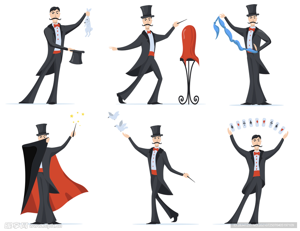 卡通魔术师素材