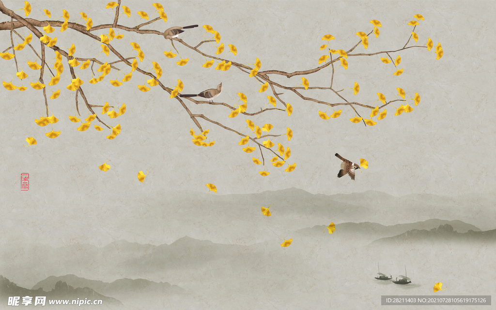 装饰画 花鸟画 新中式 山水 