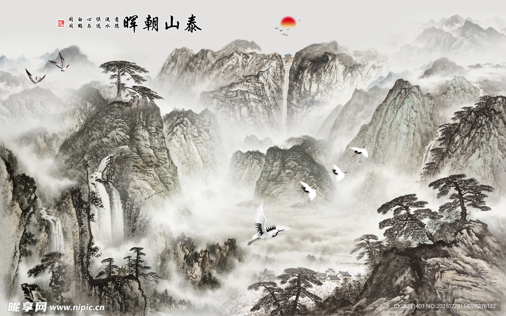 装饰画 花鸟画 新中式 山水 