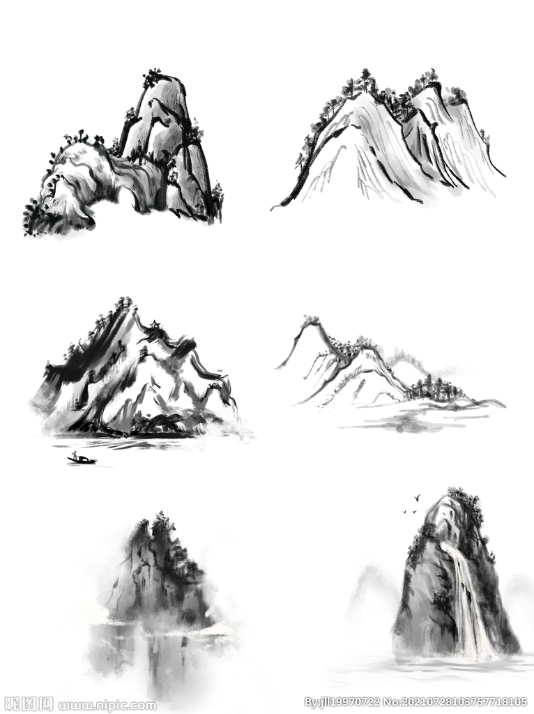 山石水墨