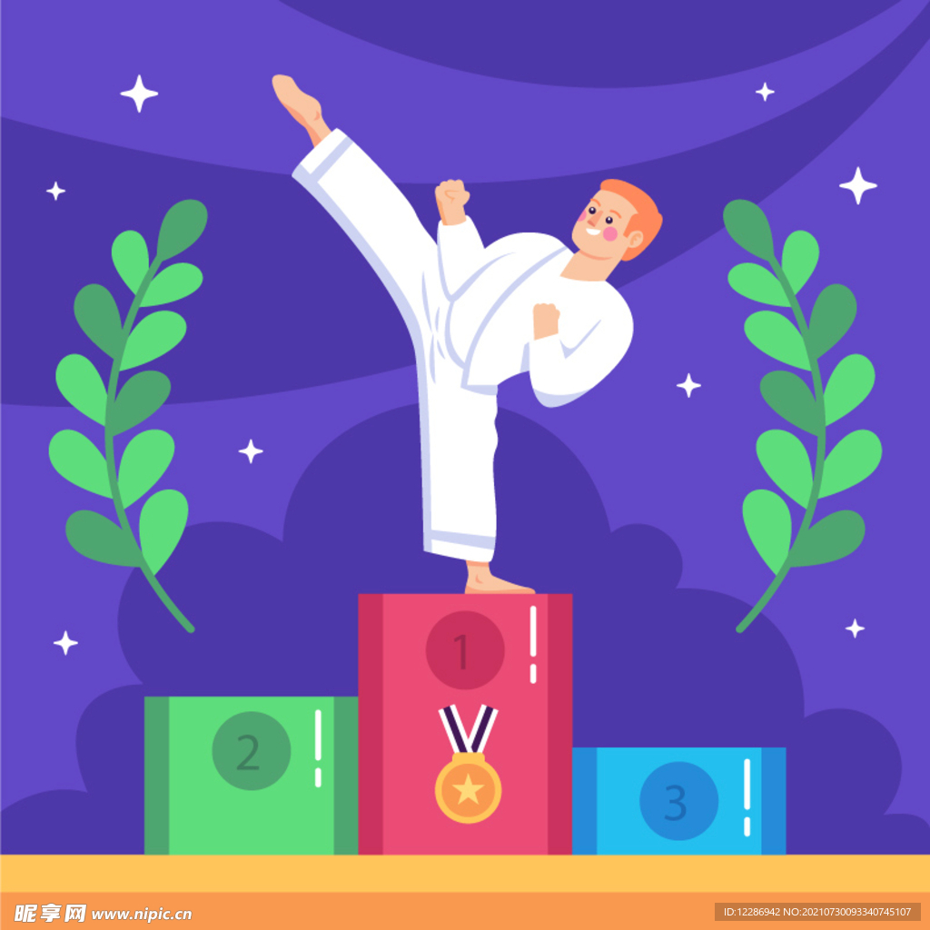 跆拳道奥运冠军颁奖台
