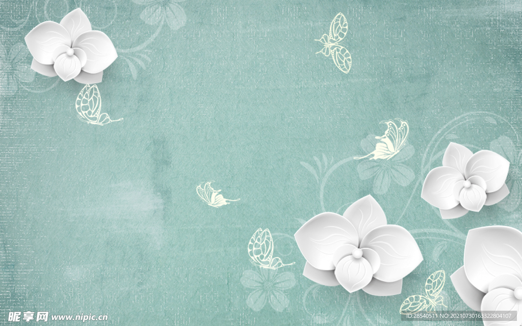 现代简约花背景墙图片