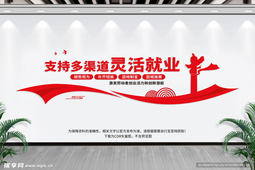 多渠道灵活就业文化墙