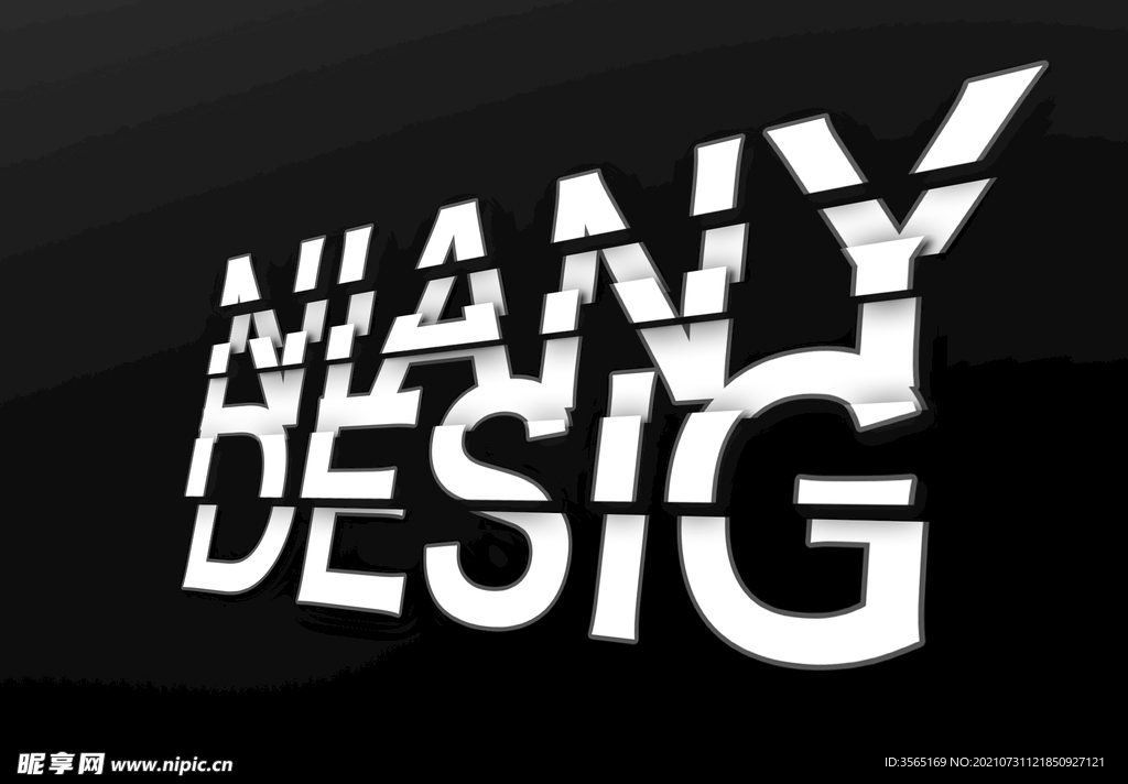 倾斜冲击力切片特效字