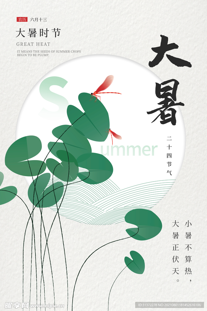  24节气之大暑海报设计图片