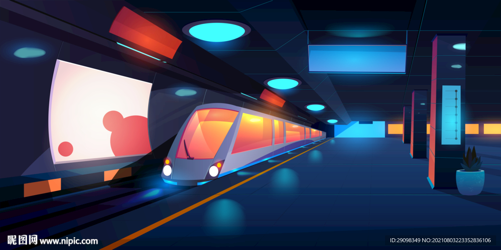 地铁插画