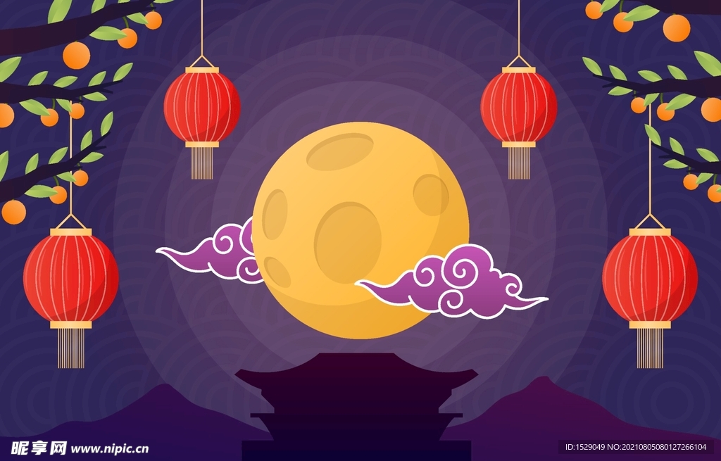 卡通中秋节  