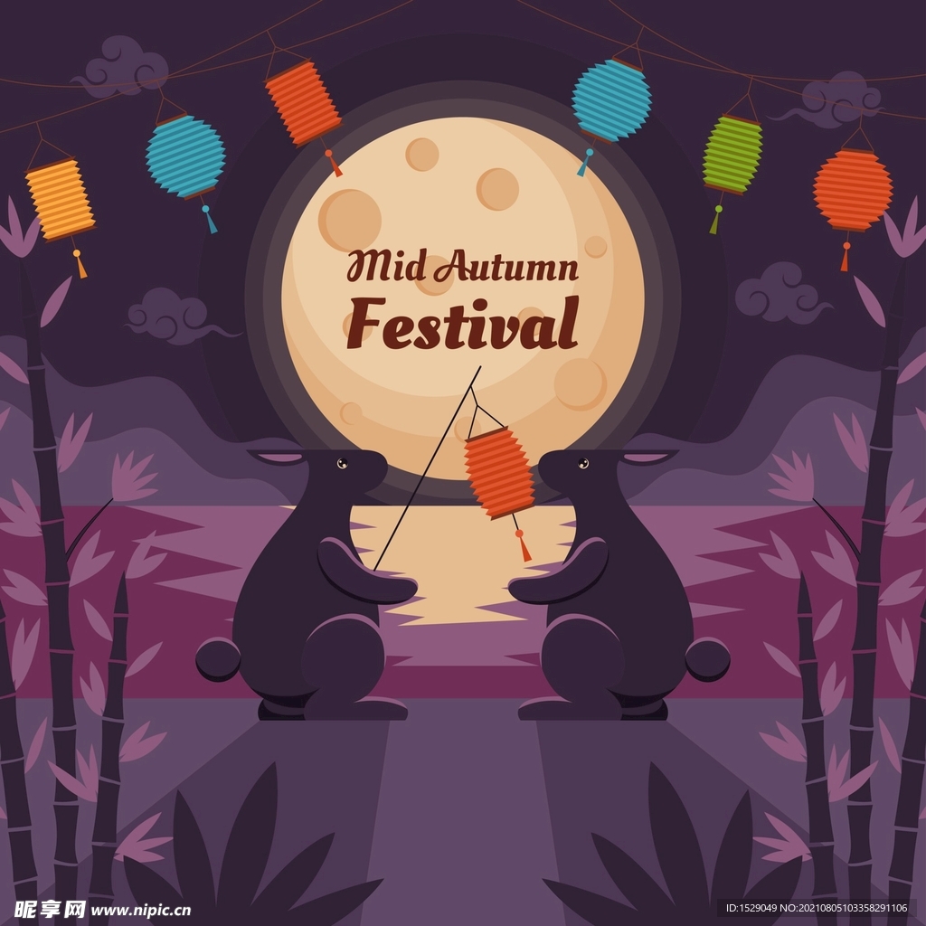 卡通中秋节  