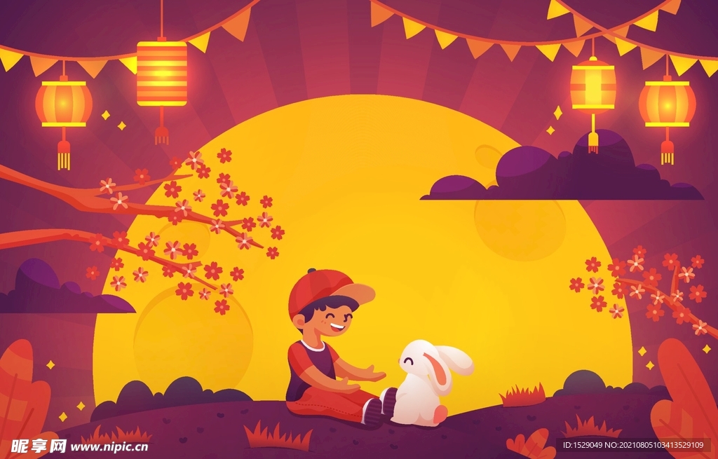 卡通中秋节 