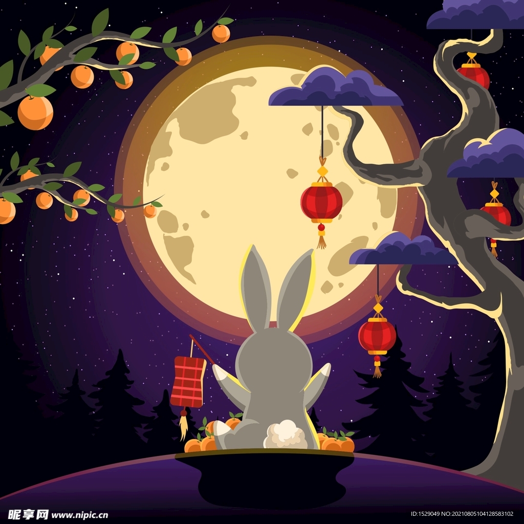卡通中秋节  