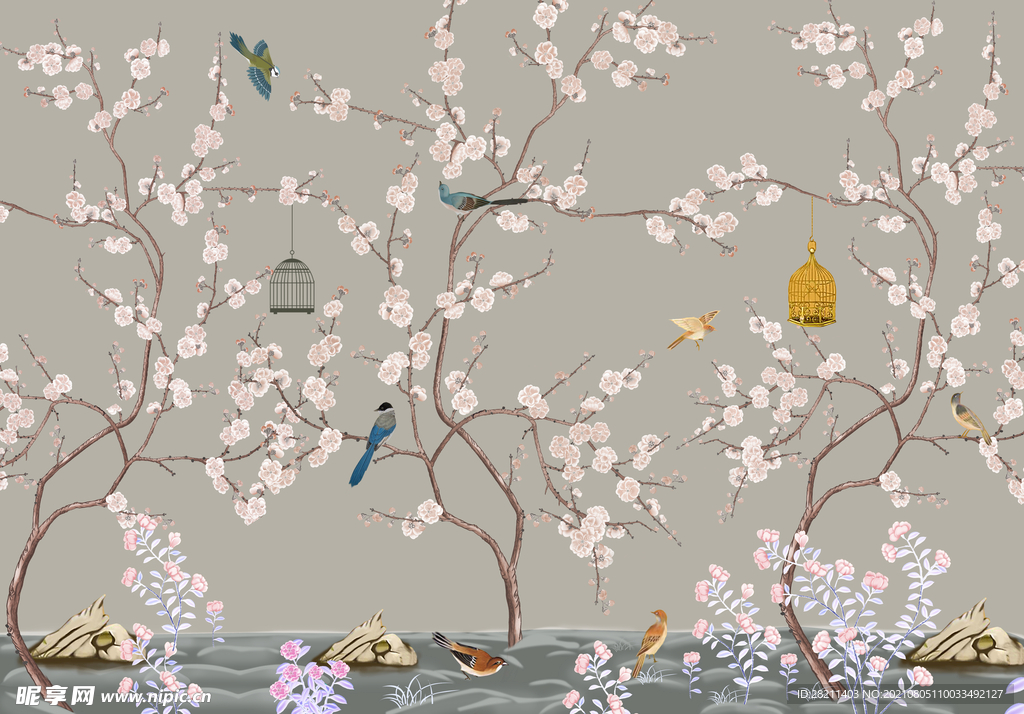 装饰画 花鸟画 新中式 山水 