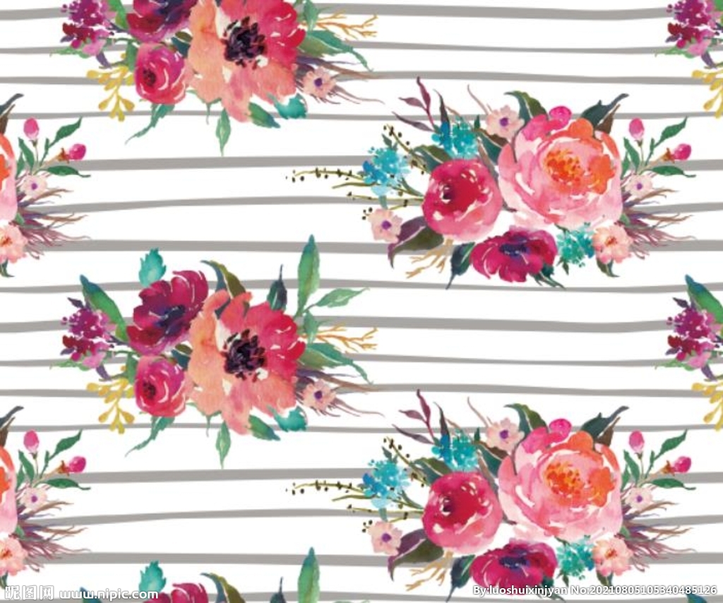 手绘 花朵 线条