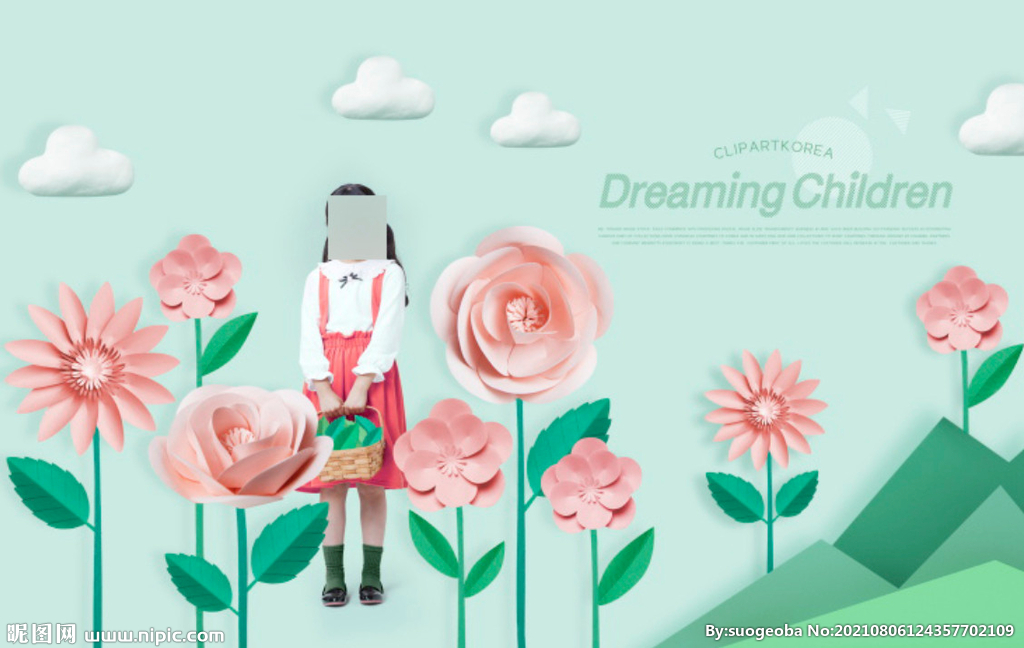 可爱孩子儿童梦想创意摄影背景