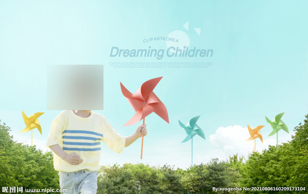 可爱孩子儿童梦想创意摄影背景