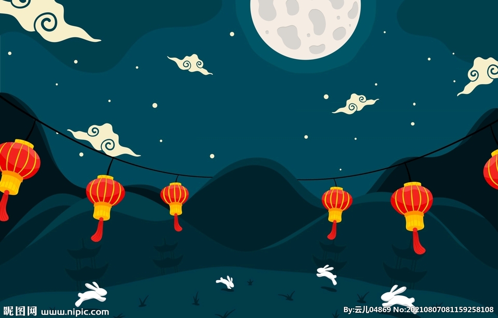 卡通中秋节 