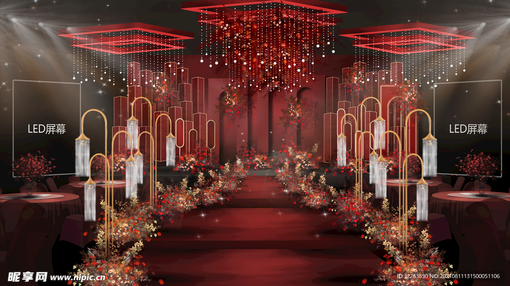 红金色系西式婚礼效果图