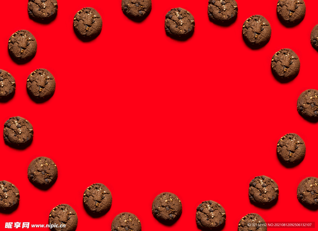 曲奇饼红色背景